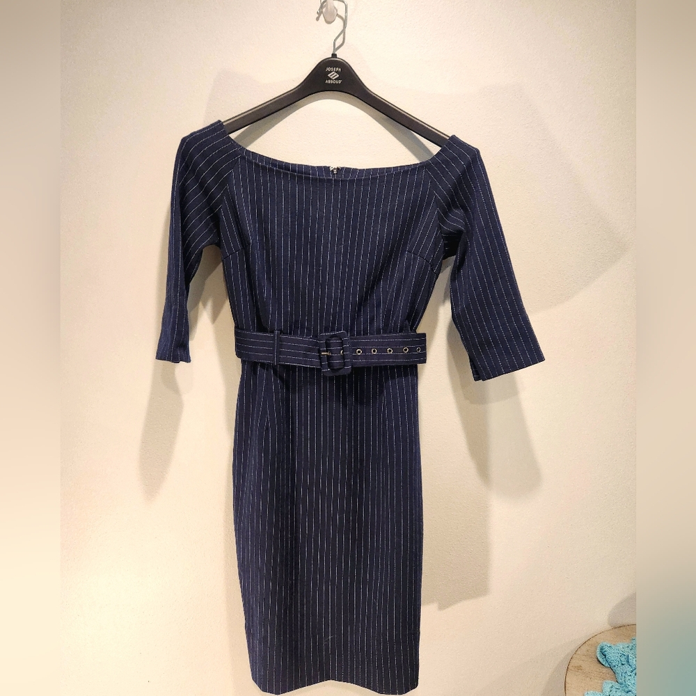 Gretchen Scott Designs Navy Pinstripe Dress Size M